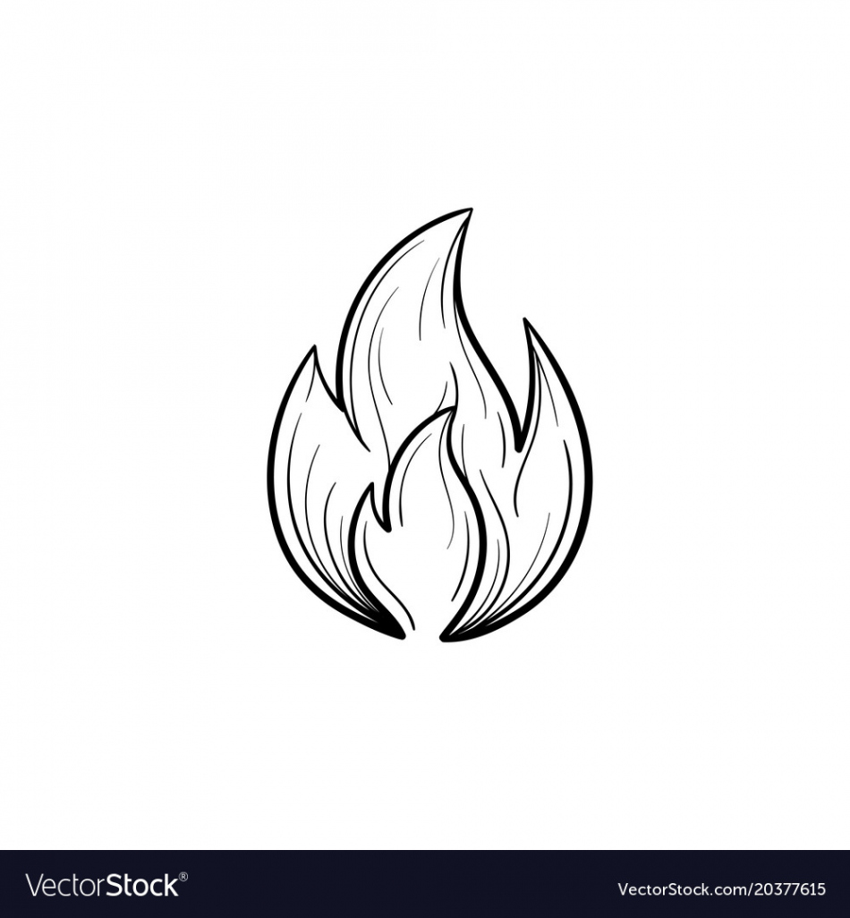 Fire flame hand drawn sketch icon Royalty Free Vector Image