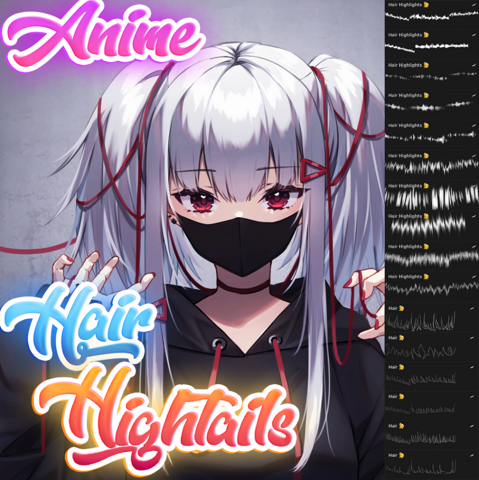 FREE Anime hair highlights brush pack!