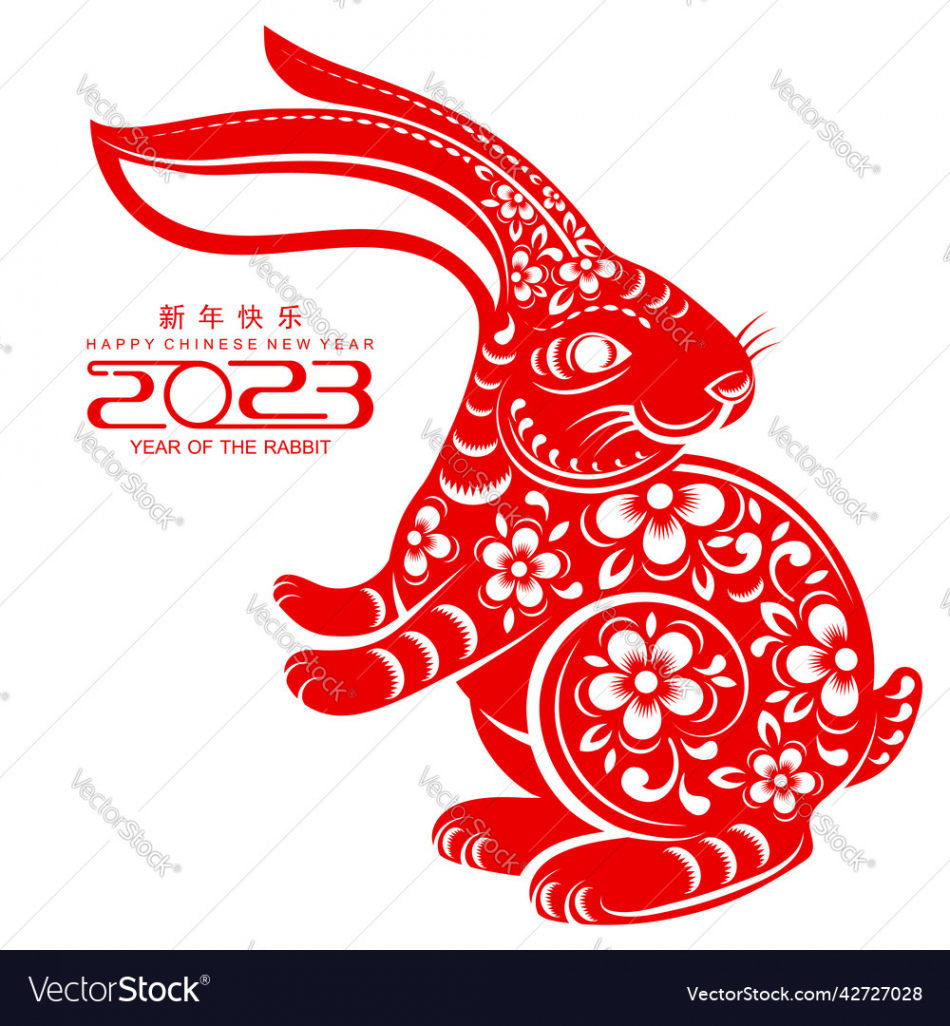 Happy chinese new year  of the rabbit Vector Image