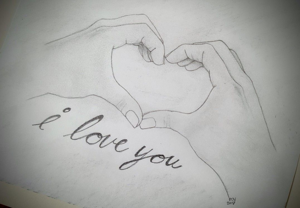 Heart hands/I love you/drawing/sketch  I love you drawings, Love