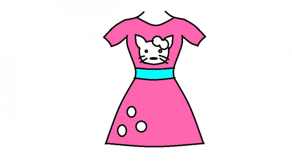 Hello kitty dress-how to draw-drawing for kids