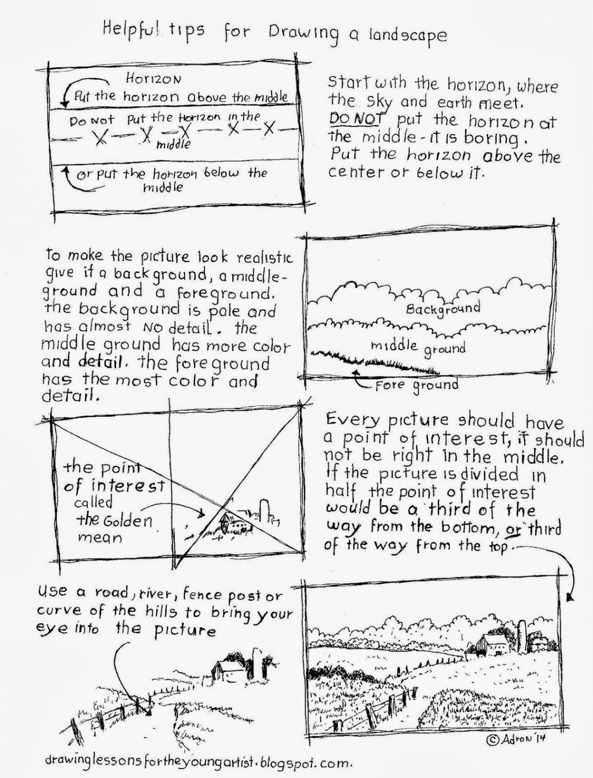 Helpful Tips for Drawing Landscape Worksheet