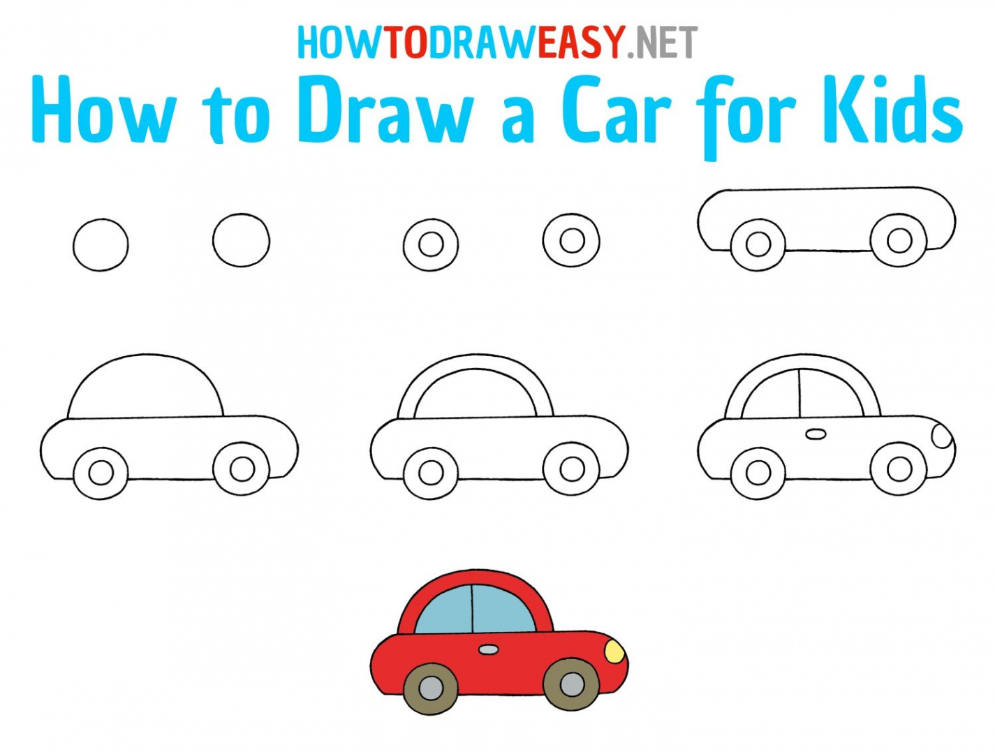 How to Draw a Car for Kids Step by Step  Car drawing kids