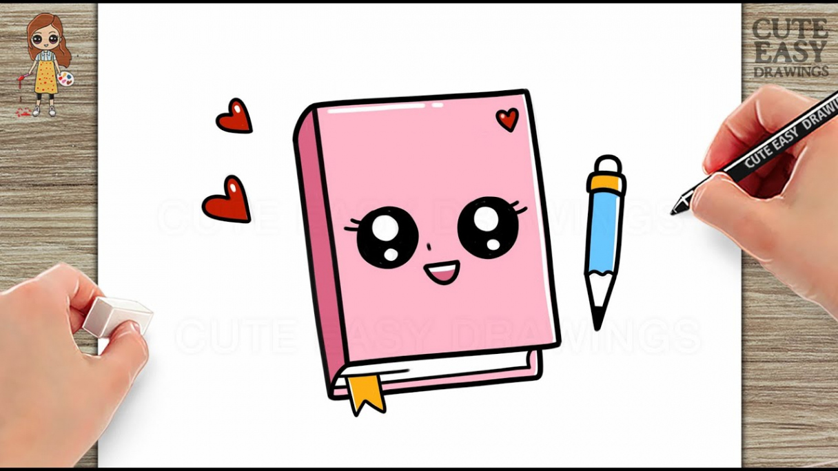 How to Draw a Cute Book Easy @CuteEasyDrawings