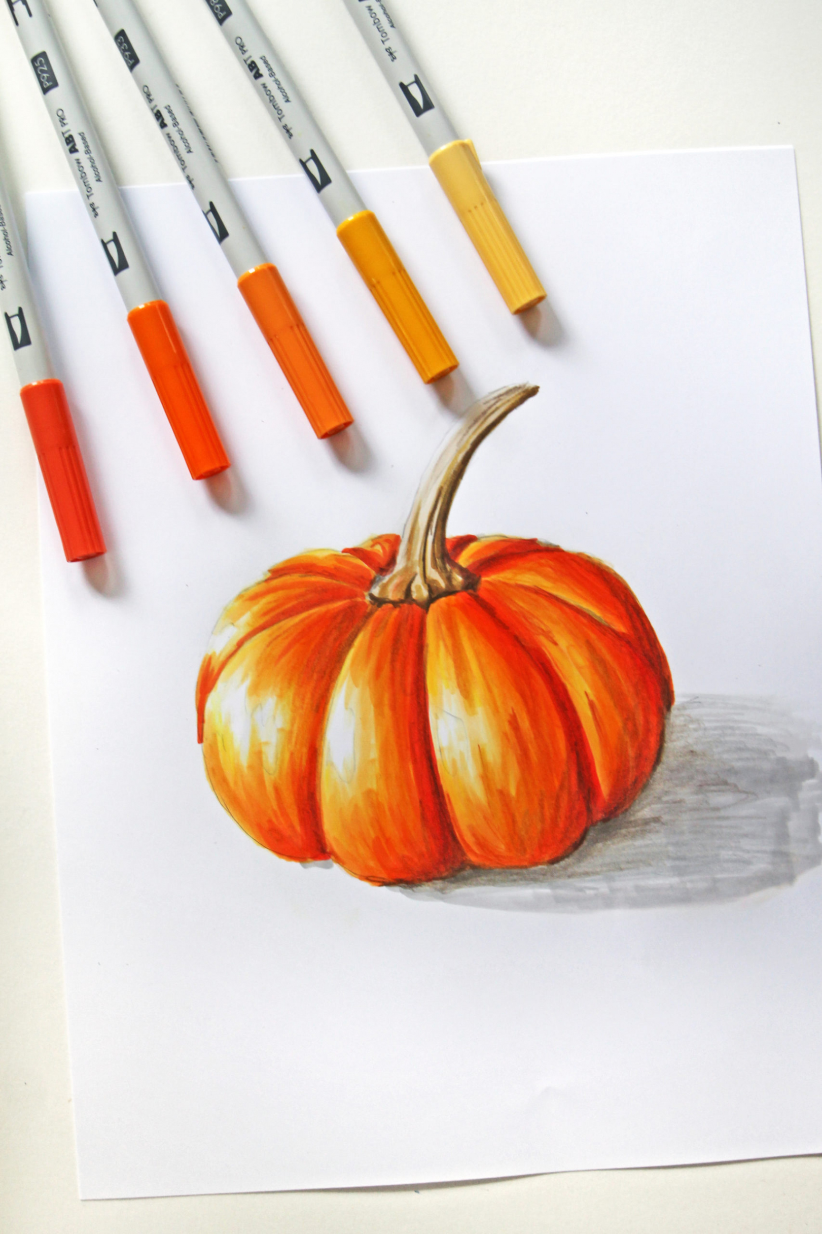 How to Draw a Realistic Pumpkin - Tombow USA Blog