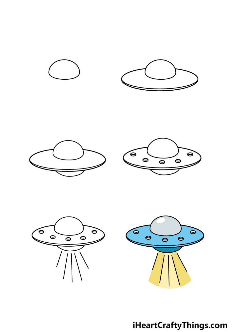 How to Draw A UFO – A Step by Step Guide  Space drawings, Easy