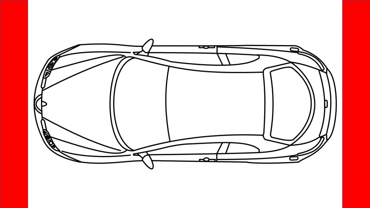 How To Draw Alfa Romeo Car Top View - Step By Step Drawing