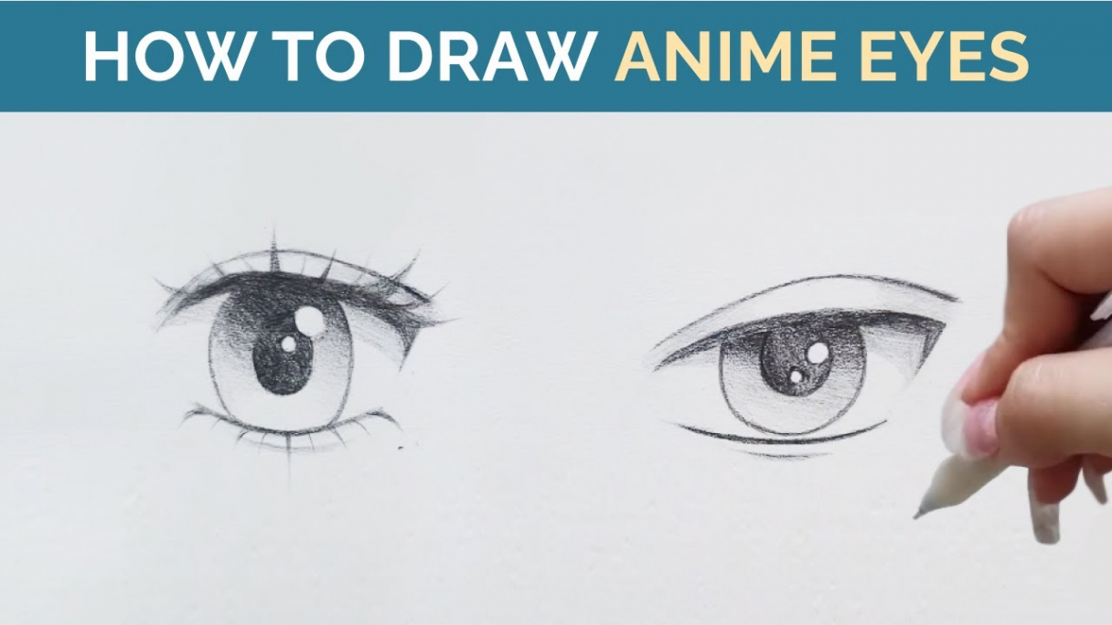 How to Draw ANIME EYES: Female and Male in Pencil - Drawing Tutorial (step  by step)