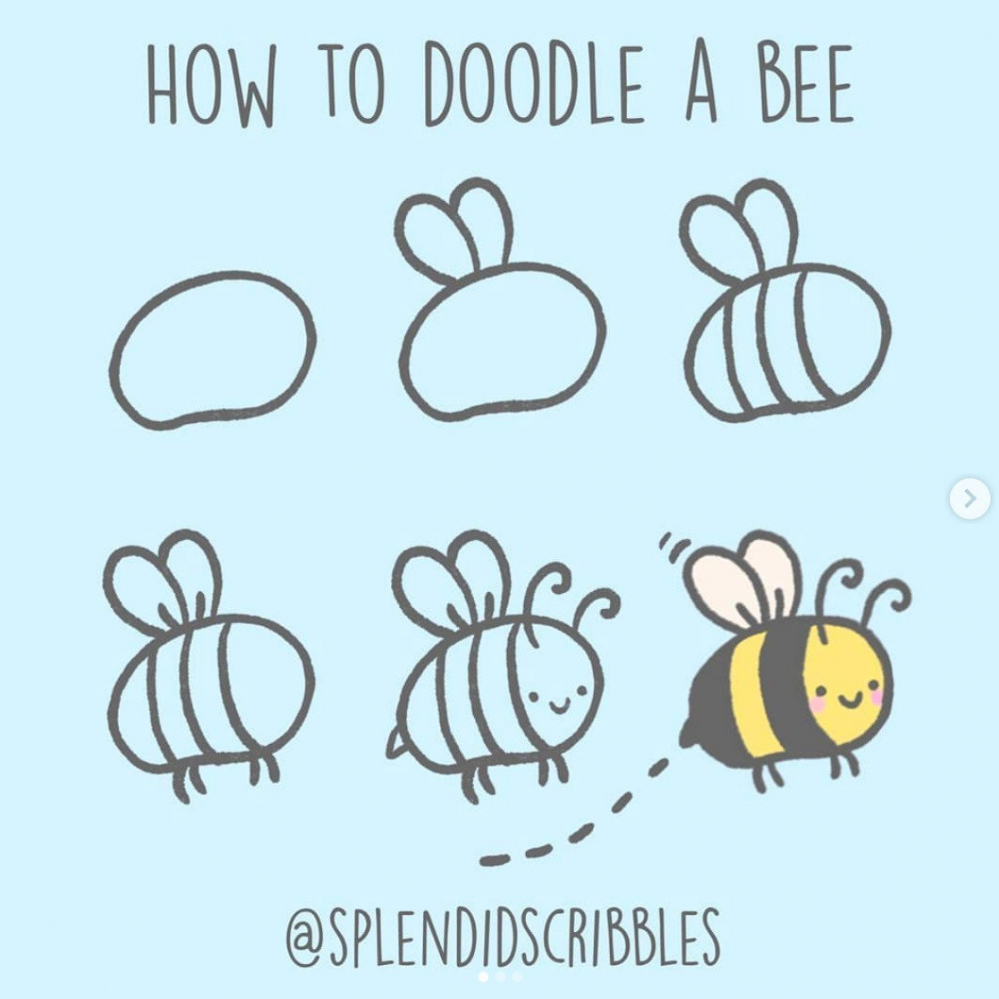 How to draw BEE step by step - The Smart Wander