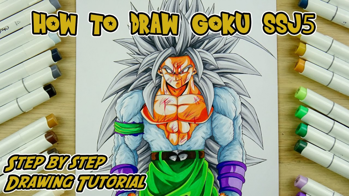 How to Draw Goku SSj with Ohuhu Brush Markers  Drawing Tutorial  K