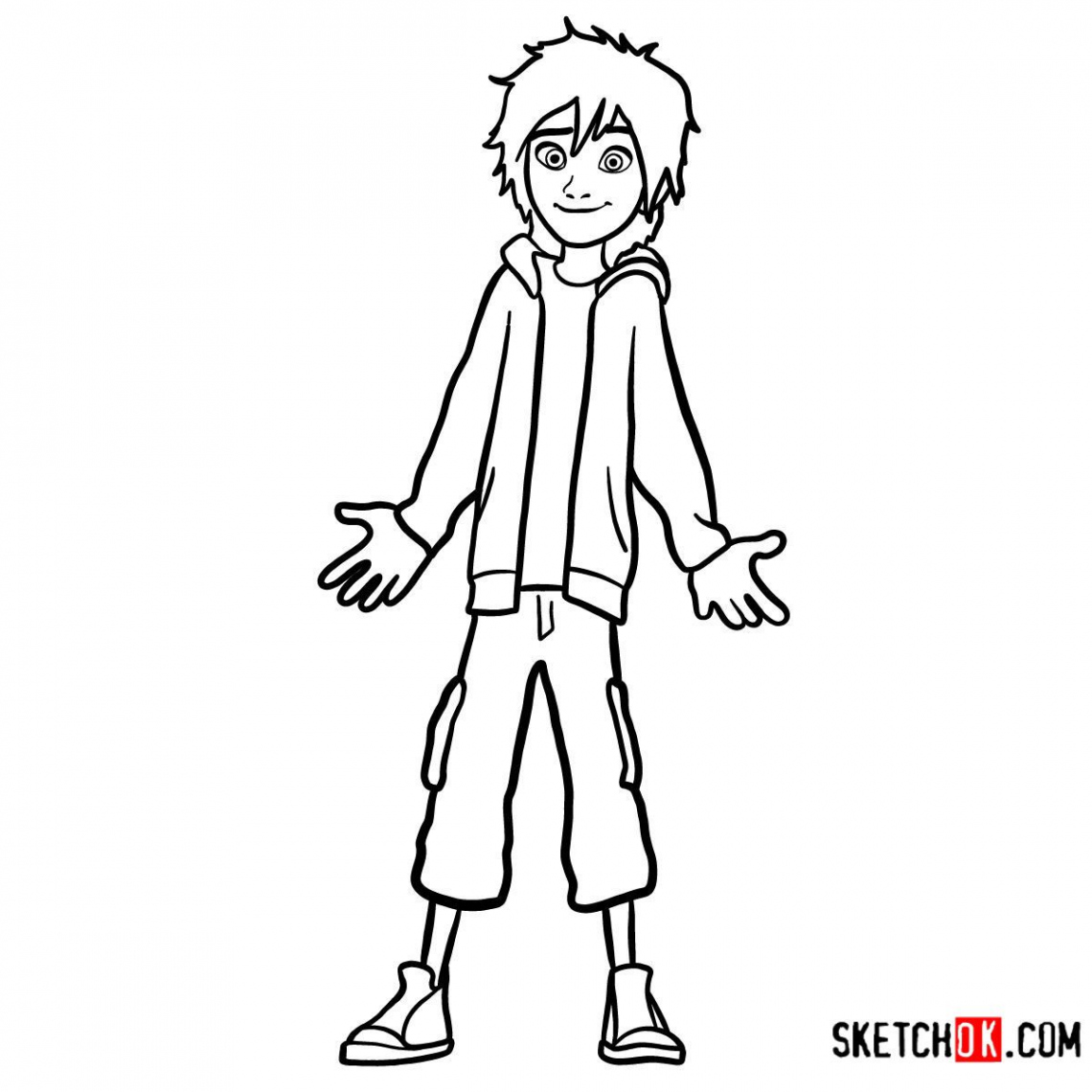 How to draw Hiro Hamada  Big Hero   Big hero , Big hero, Big