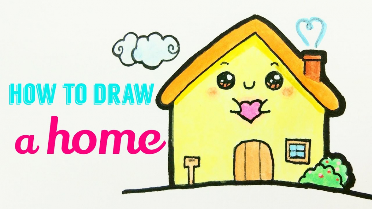 HOW TO DRAW HOME 🏠  Easy & Cute Warm Home / House Drawing Tutorial For  Beginner