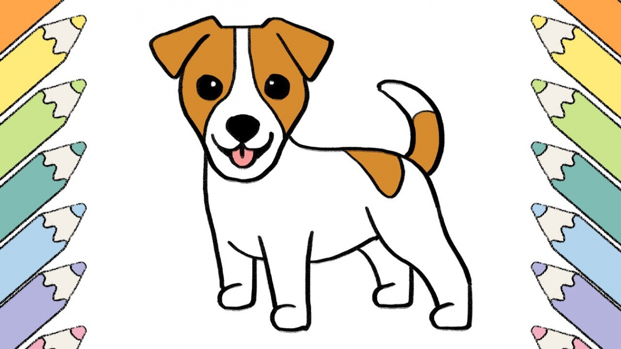 How to Draw JACK RUSSELL TERRIER DOG Easy for Kids Tutorial