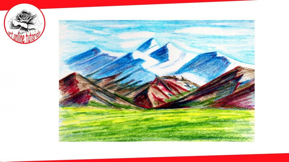 How to Draw Mountains Landscape with Colored Pencils - Easy Drawing  Techniques