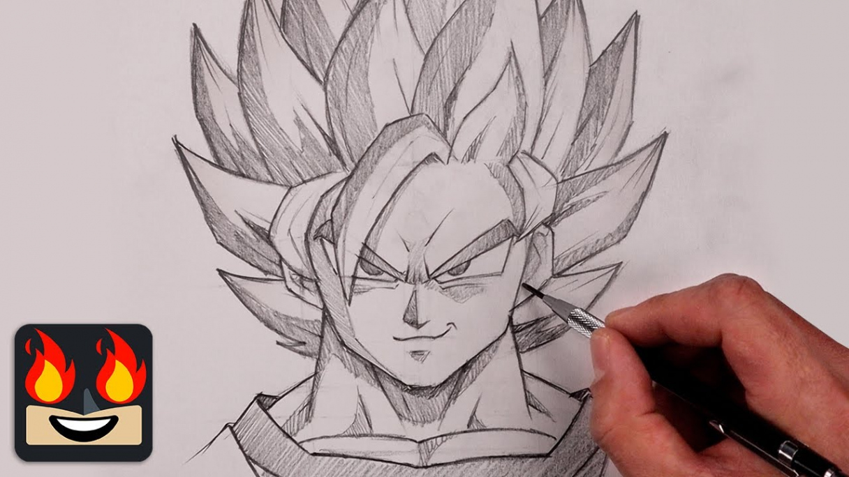 How To Draw Super Saiyan Goku  Dragon Ball Z Sketch Tutorial