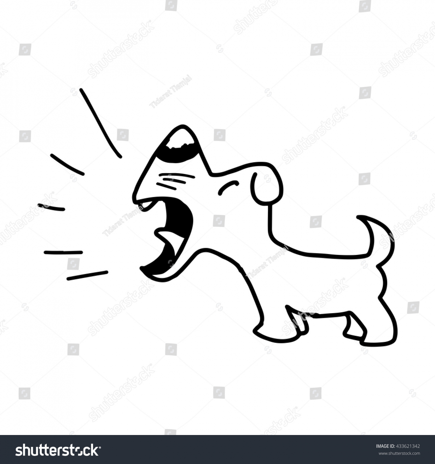 Illustration Vector Hand Draw Doodles Barking Stock Vector