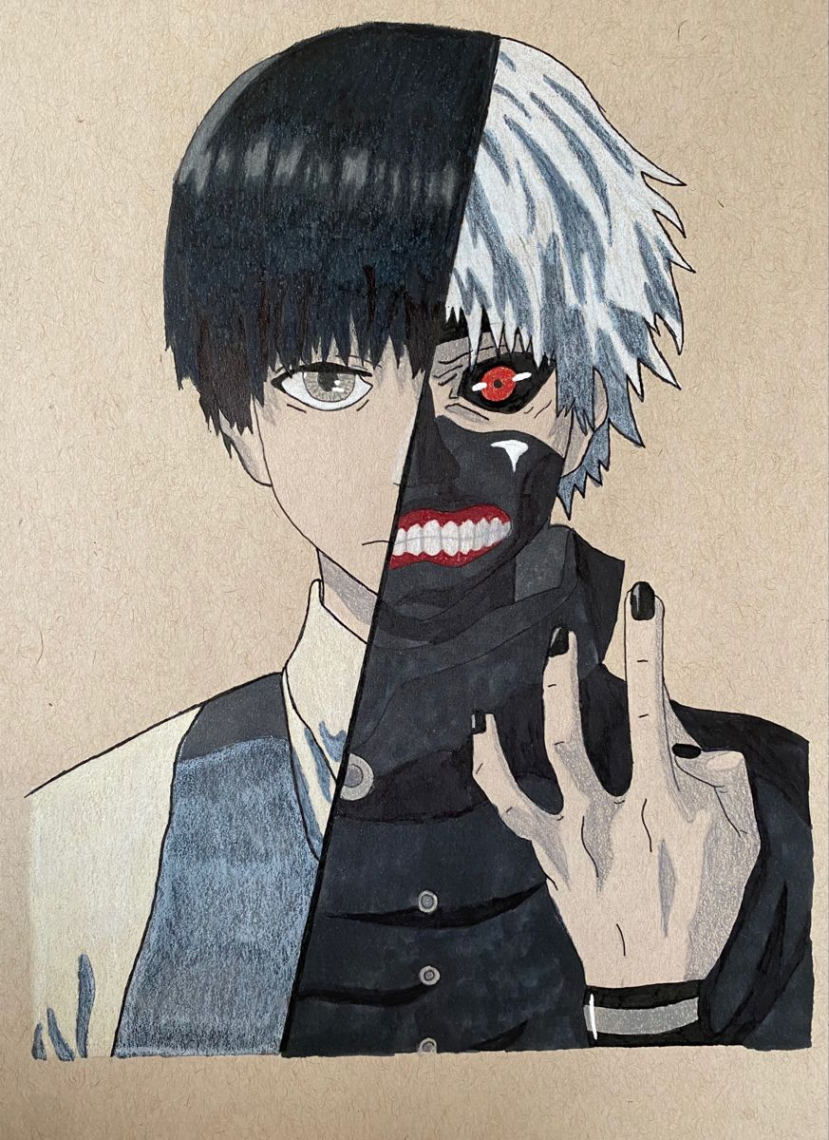 Kaneki Ken Anime Drawing  Como desenhar anime, Esboço de anime