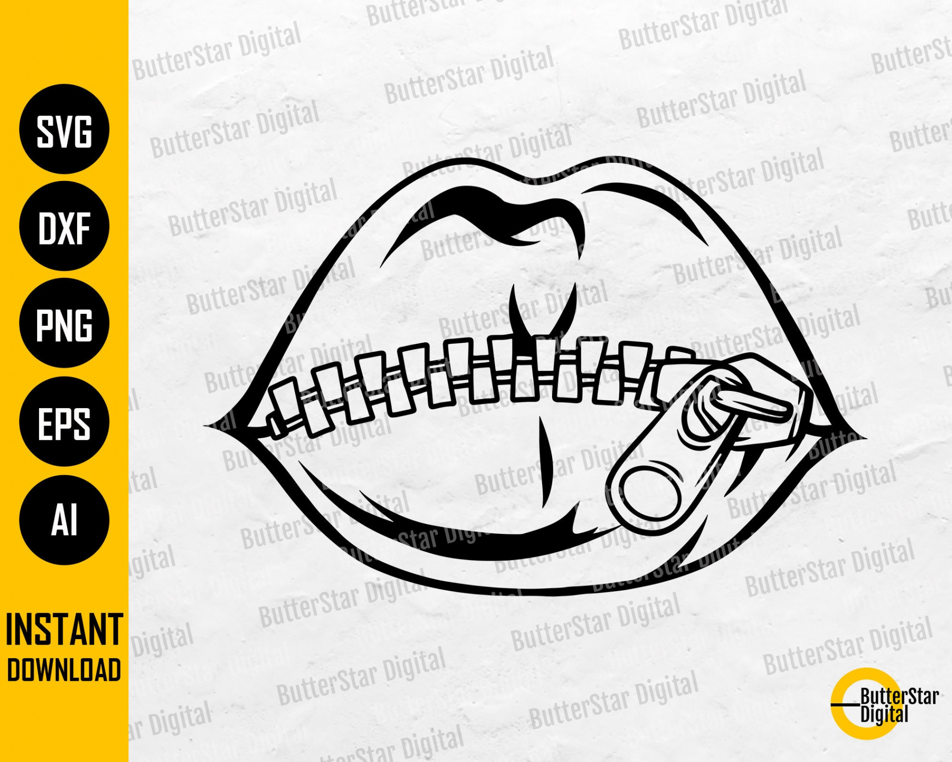 Lips With Zipper SVG Discrete Noise Silent Hush Shush Shhh Secret