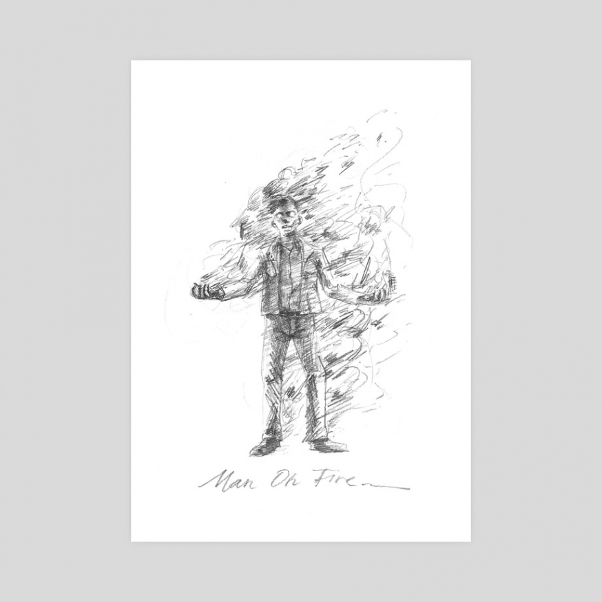 Man on Fire, an art print by Alexis W