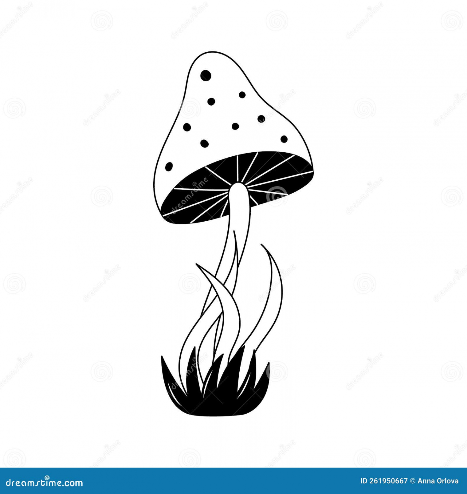 Mushroom Tattoo in Yk, s, 000s Style