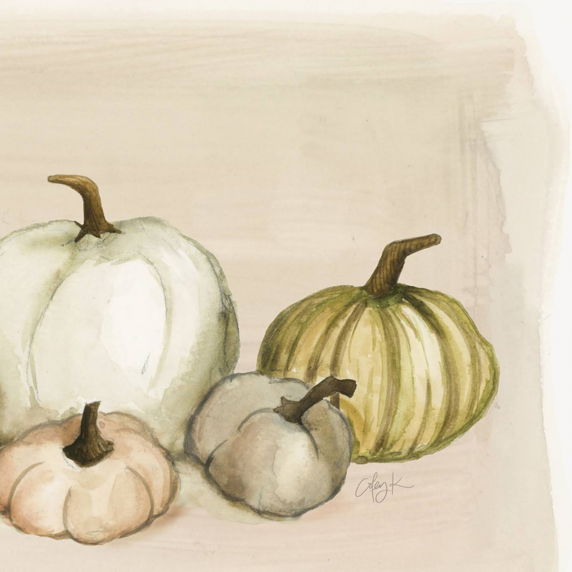 Neutral Pumpkins  Art Print