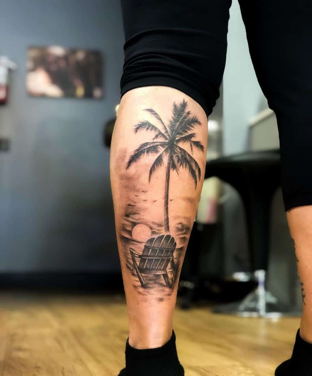 Palm Tree With Sunset Tattoo   Palm tattoos, Sunset tattoos