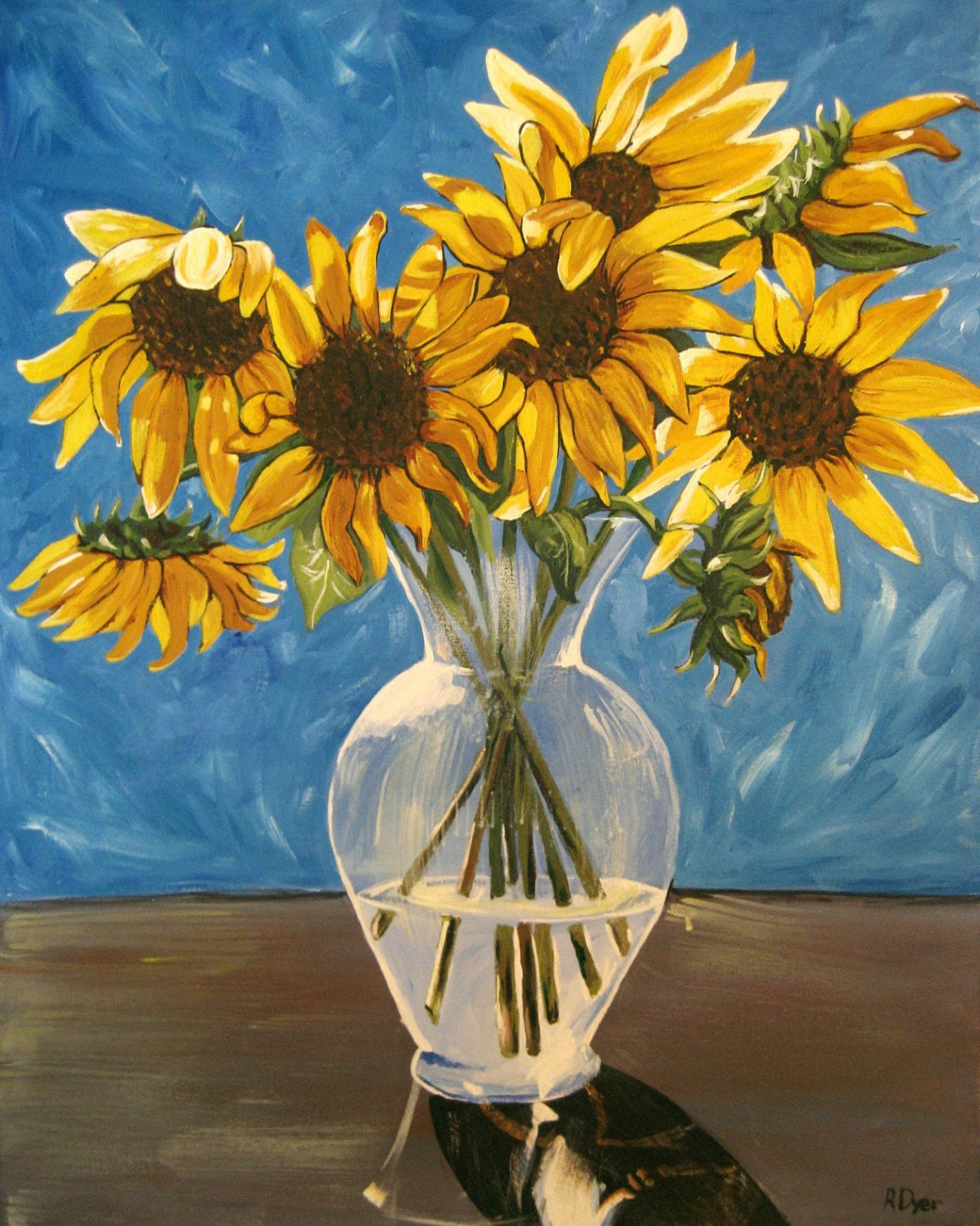 Print Vase With Sunflowers - Etsy Canada