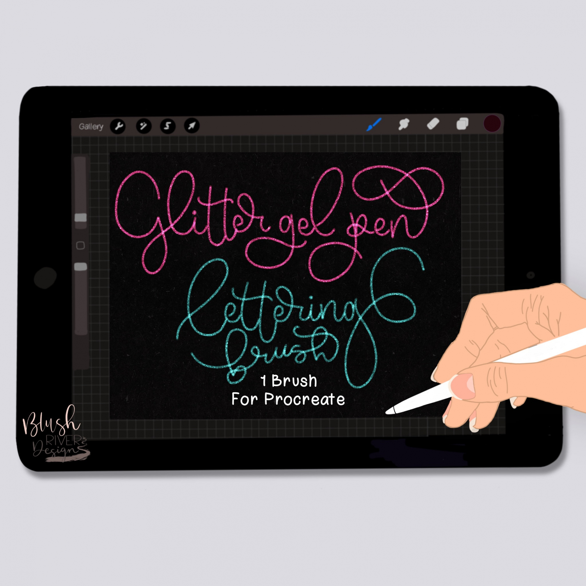 Procreate Brush/Glitter Gel Pen/Digital Download/Ipad Lettering