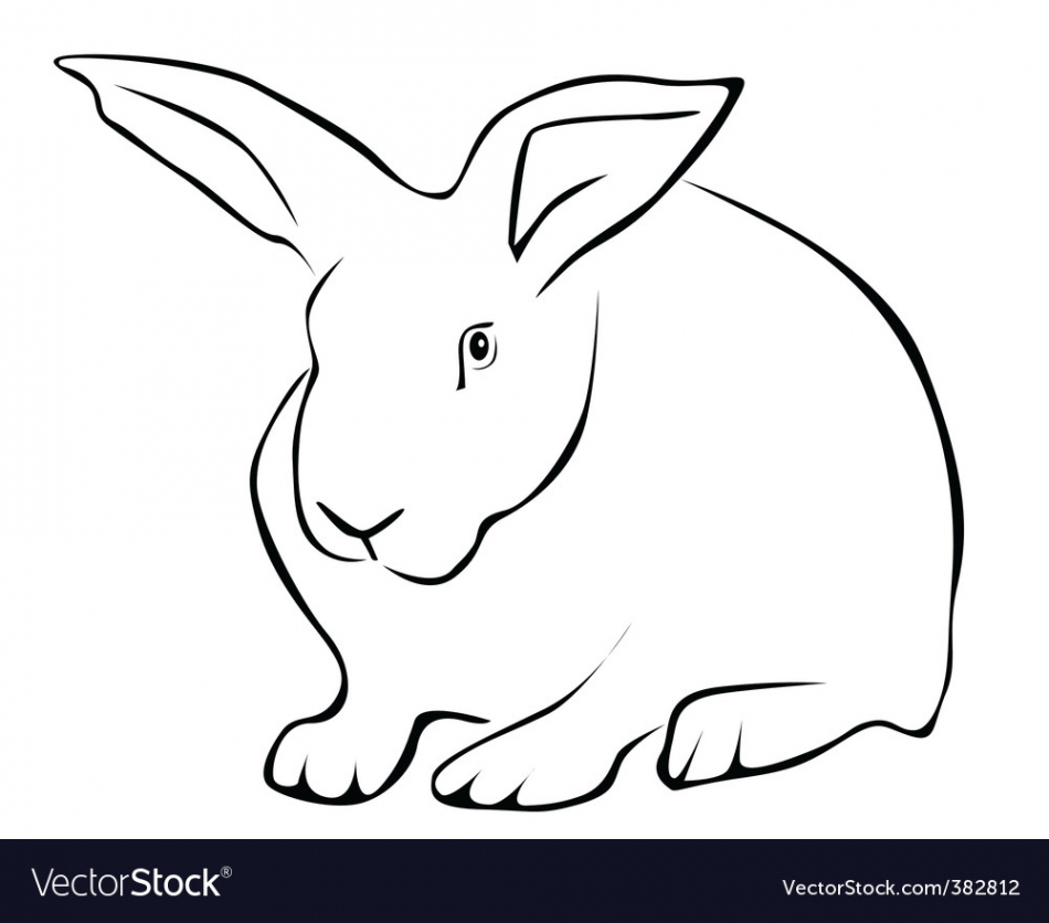 Tracing of a white rabbit Royalty Free Vector Image