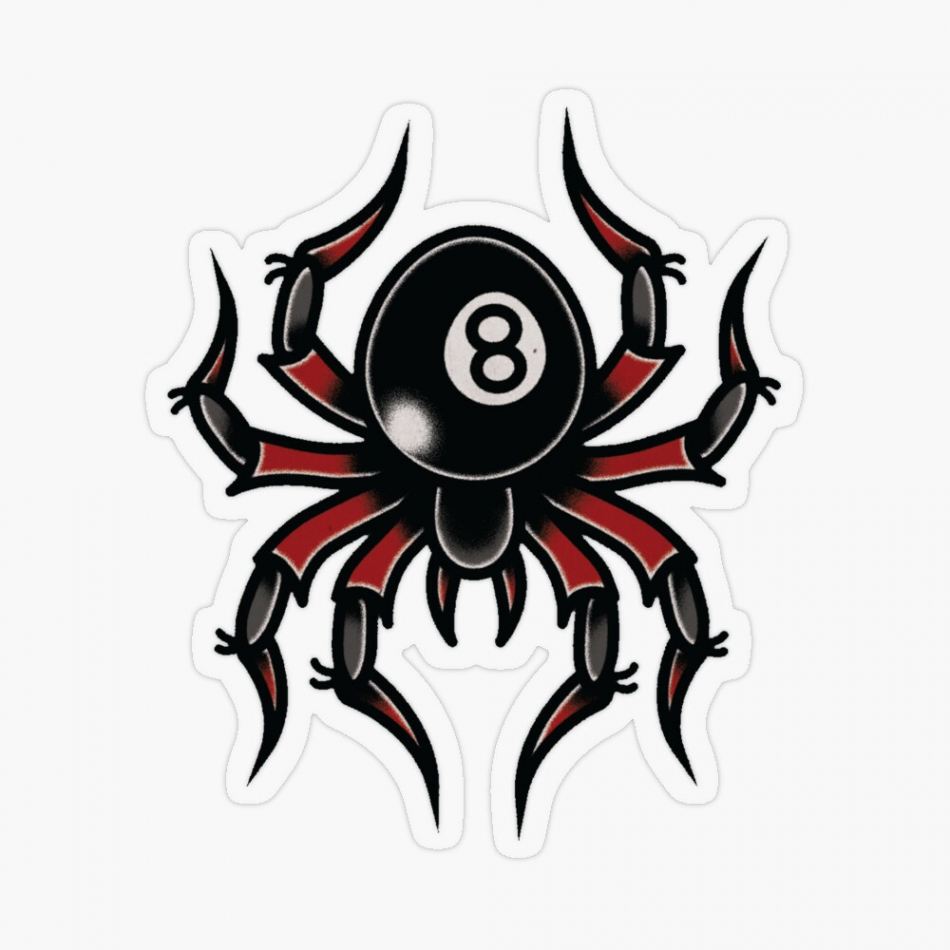 Traditional -ball Spider - Traditional Tattoo  Sticker