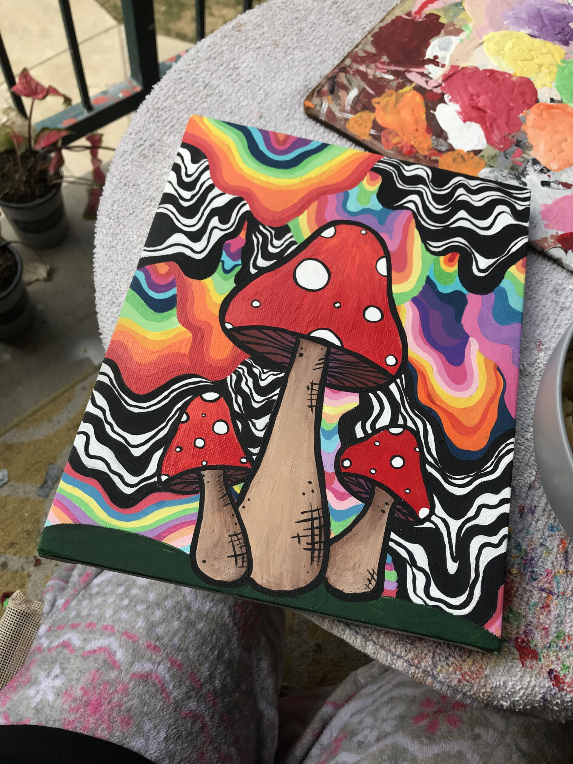 Trippy mushrooms  Mini canvas art, Diy canvas art, Diy canvas art