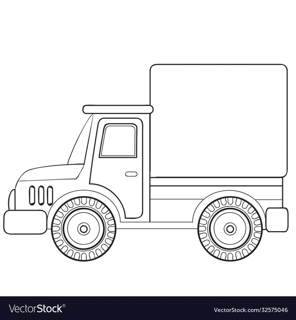 Truck sketch coloring book cartoon isolated Vector Image