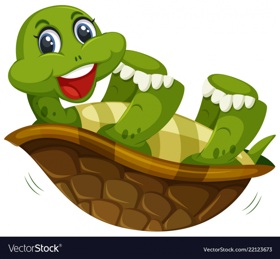 Turtle turning upside down Royalty Free Vector Image