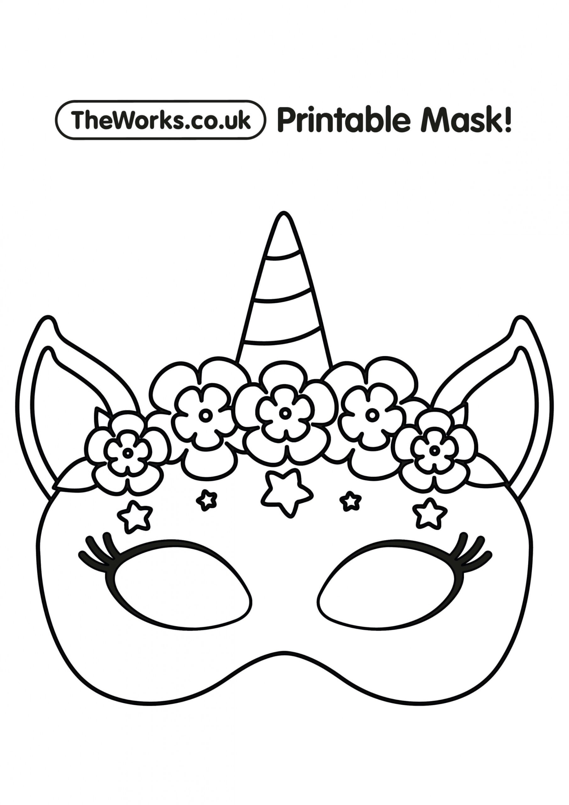 Unicorn Mask Printable (for Coloring) - Paper Craft By Happy Paper