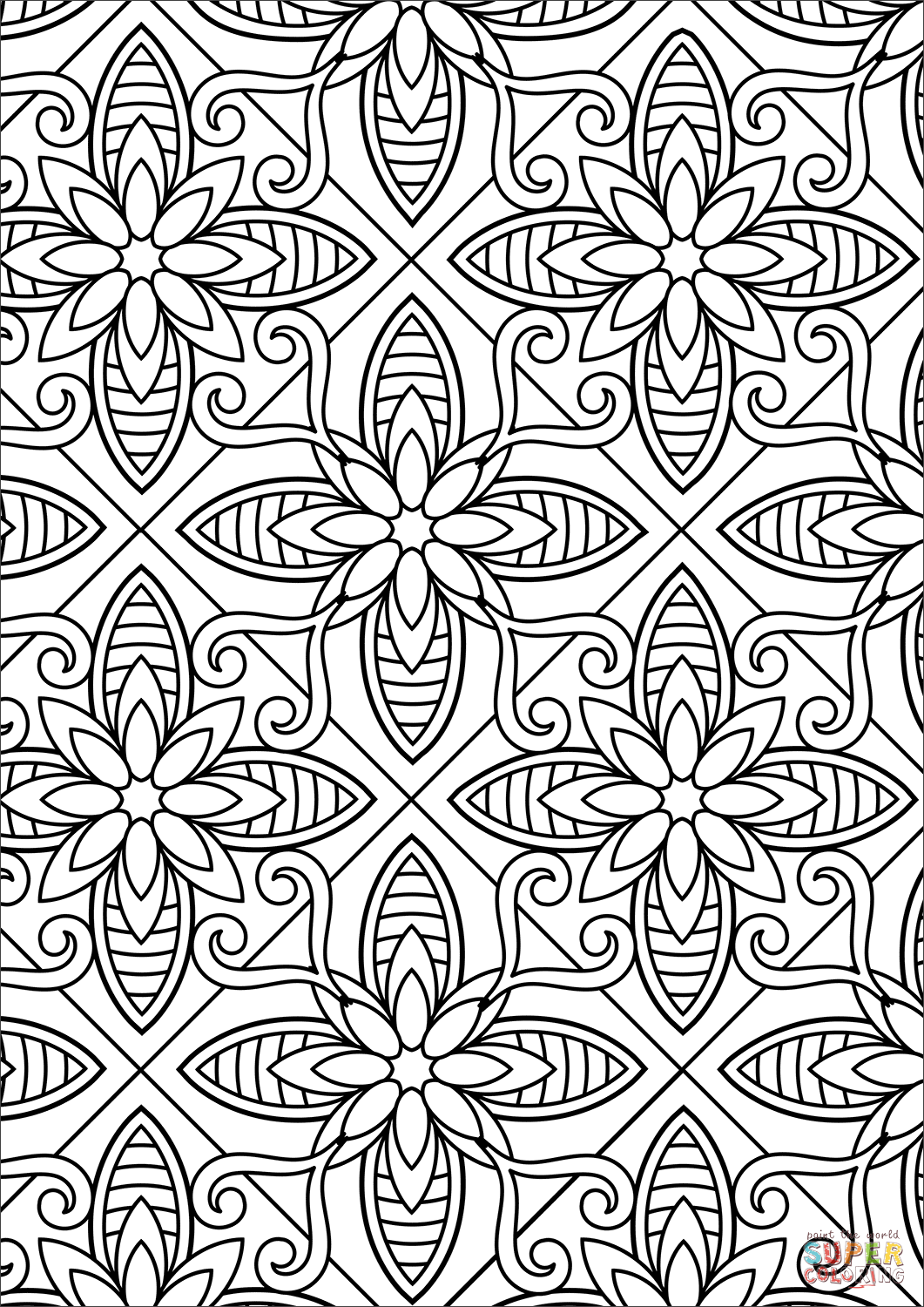 80 Printable Full Page Pattern Coloring Pages 1