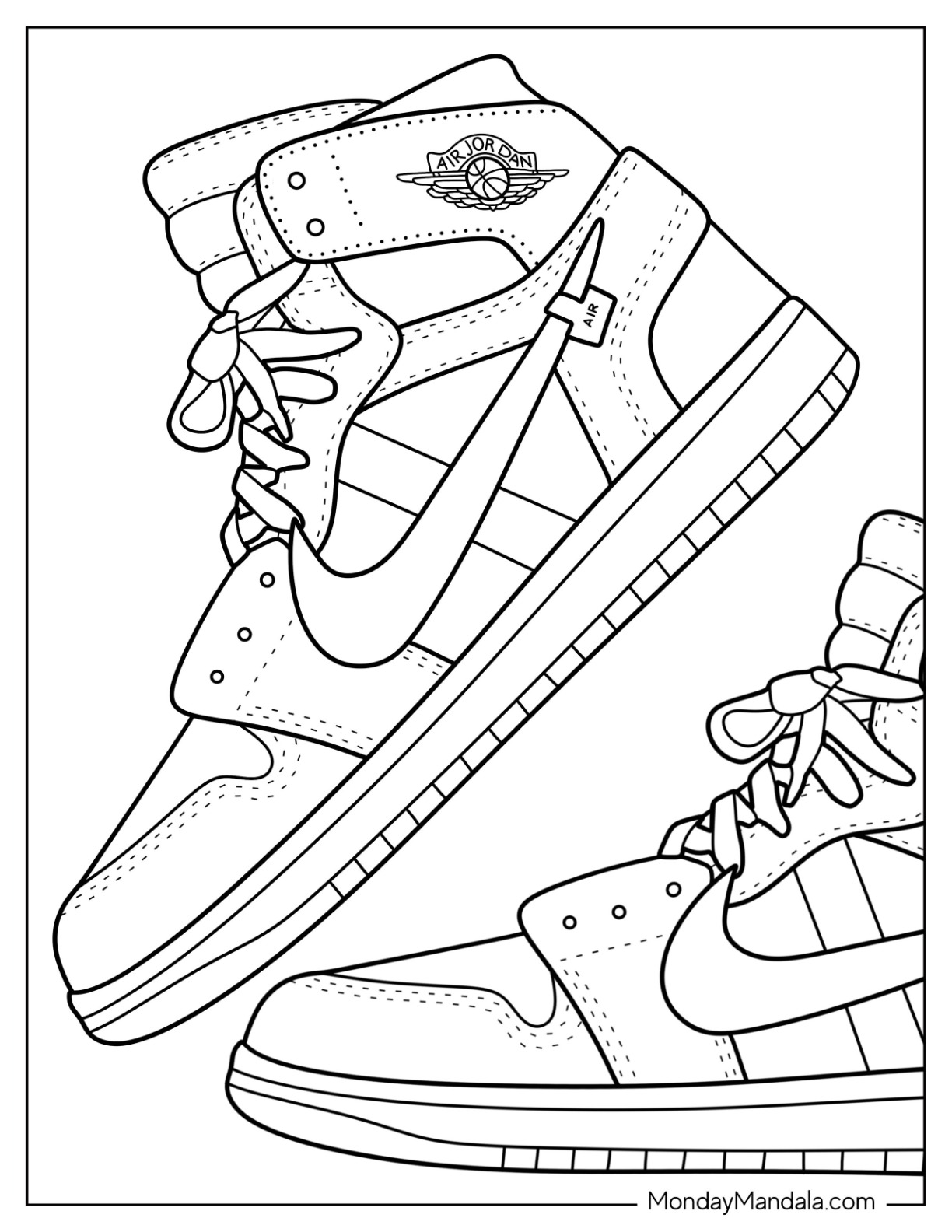 80 Printable Nike Shoes Coloring Page 24