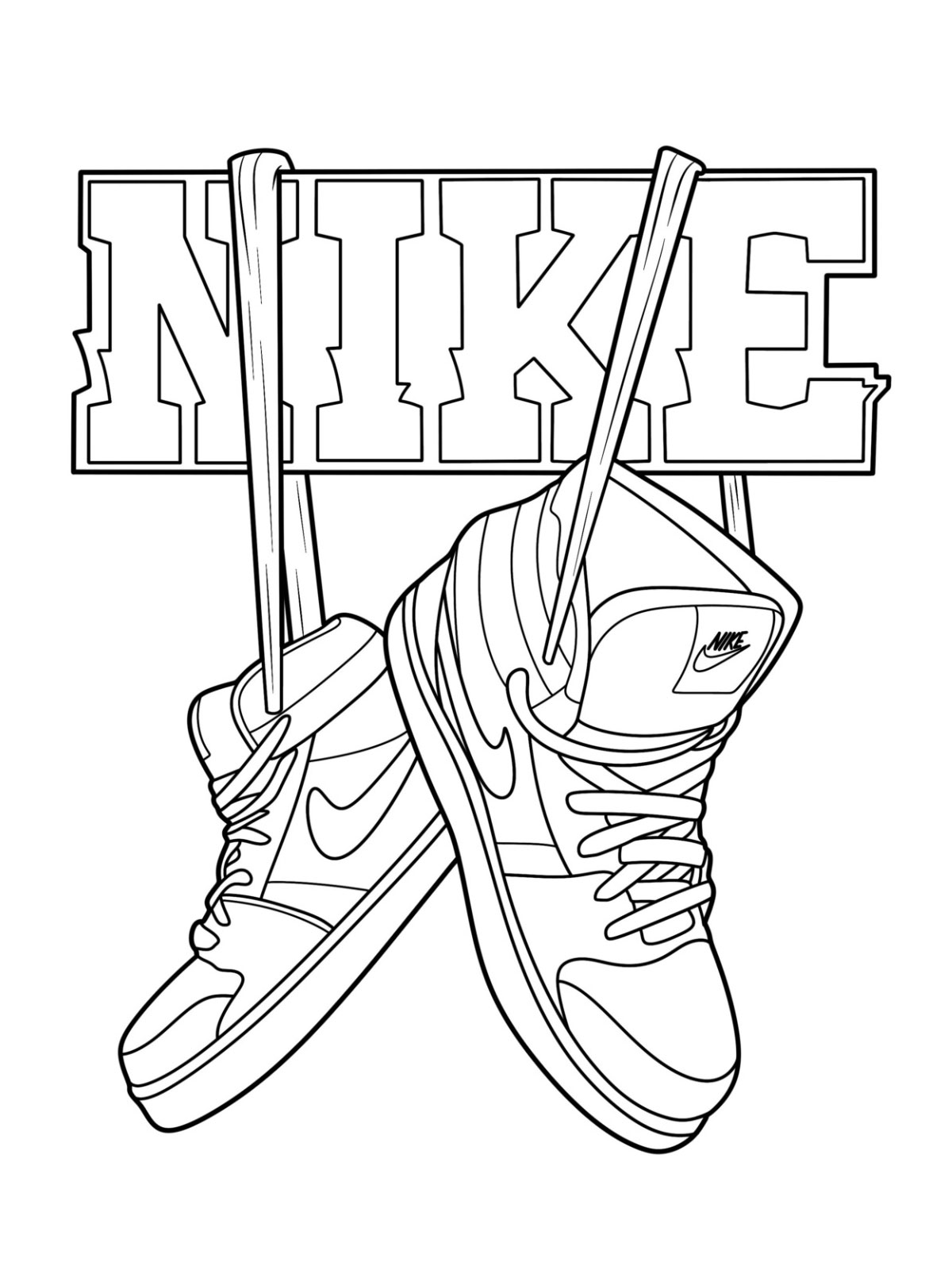 80 Printable Nike Shoes Coloring Page 3