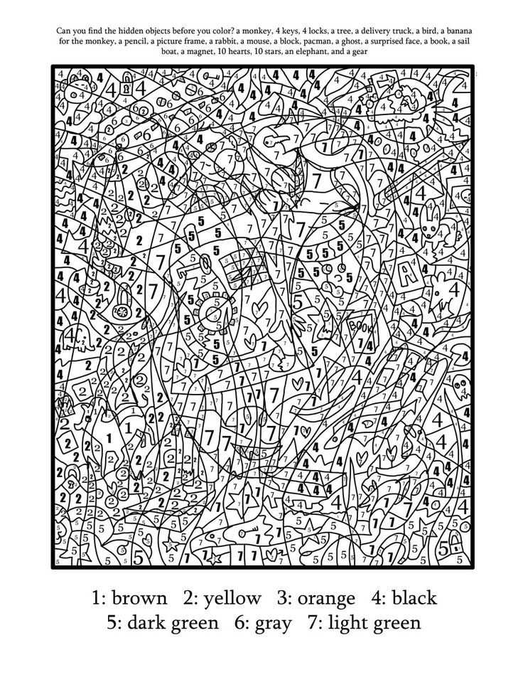 90 Printable Free Coloring By Numbers 23