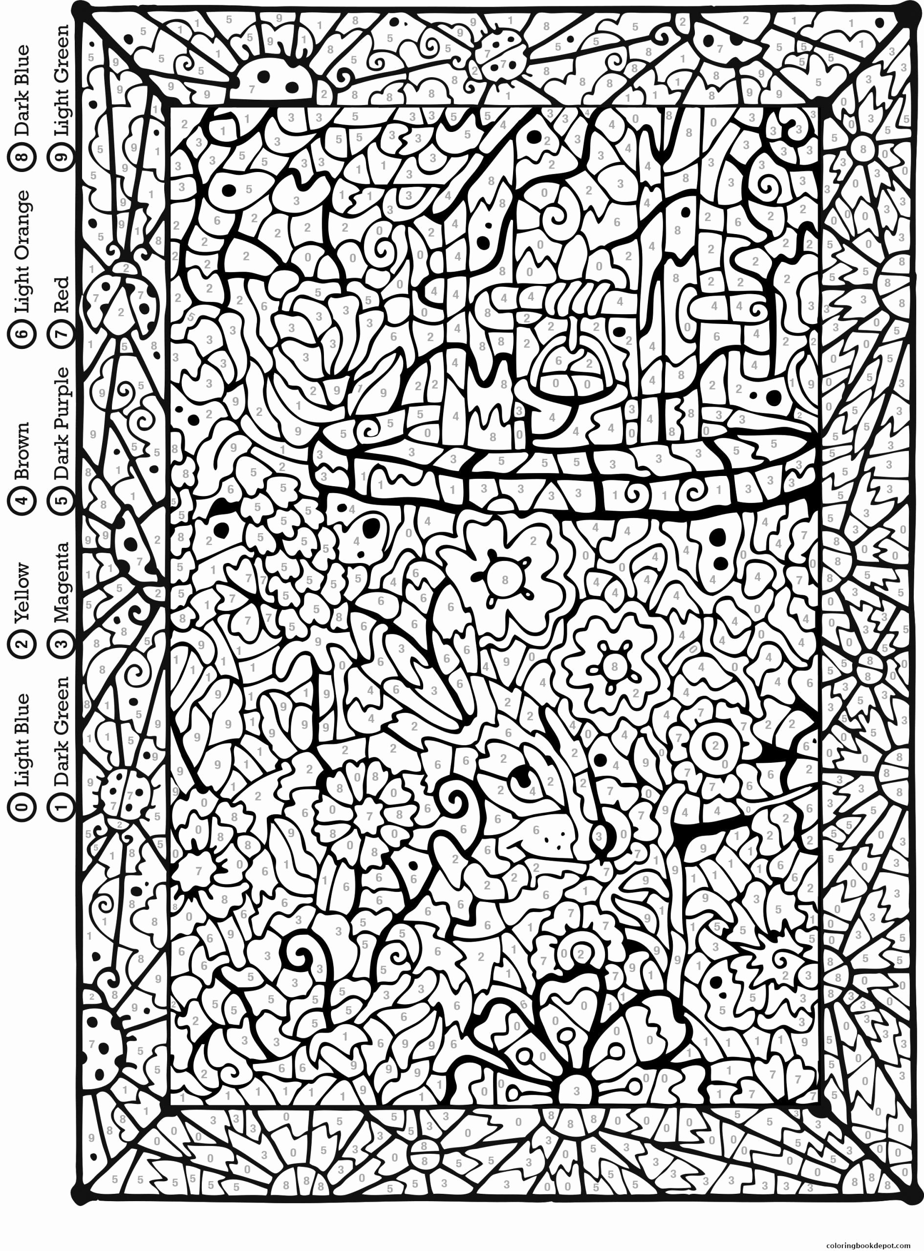 90 Printable Free Coloring By Numbers 34