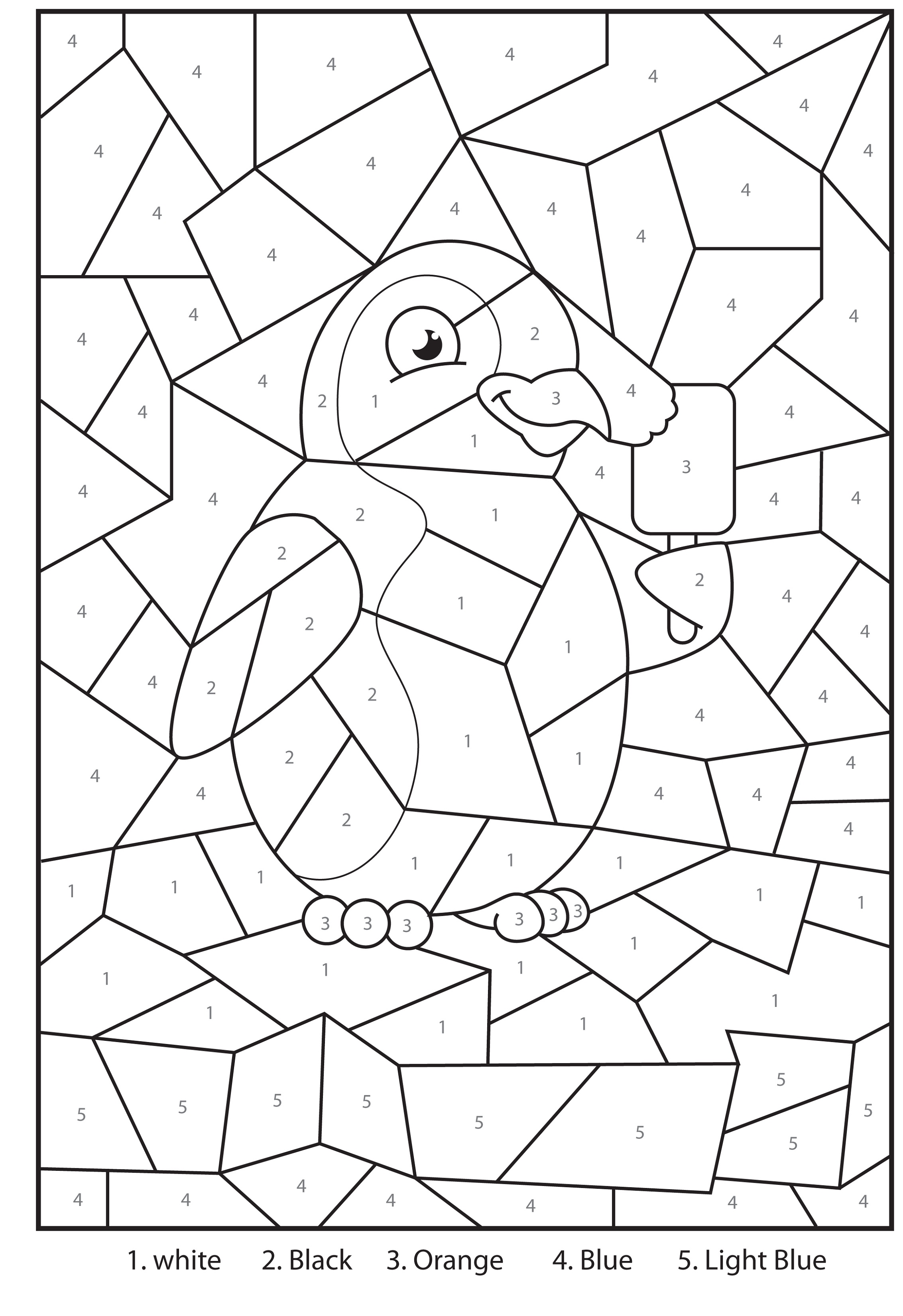 90 Printable Free Coloring By Numbers 43