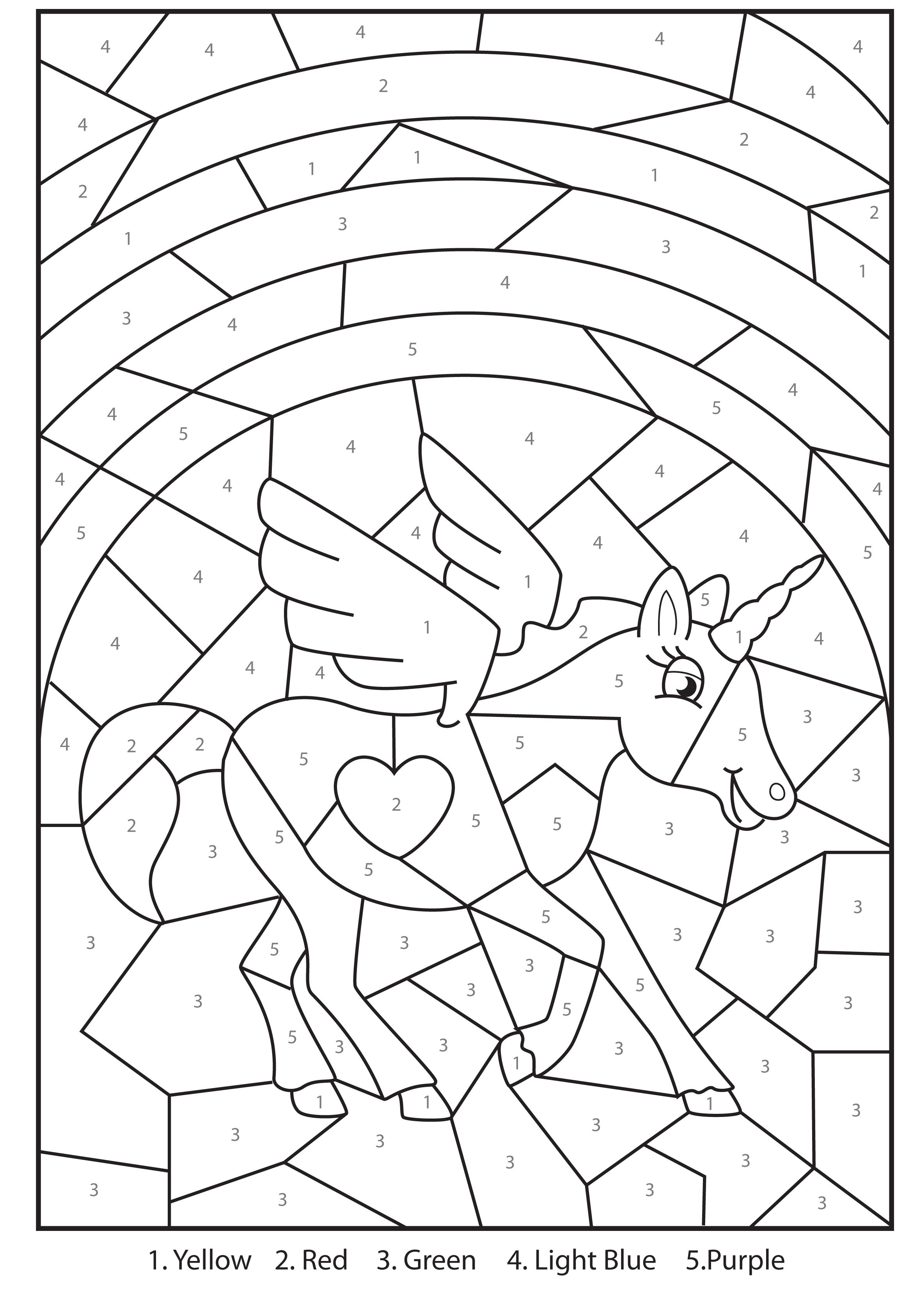 90 Printable Free Coloring By Numbers 50