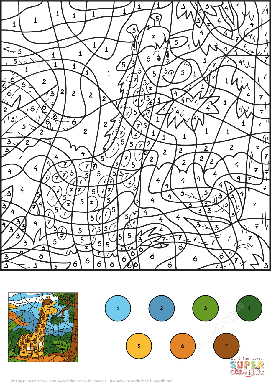 90 Printable Free Coloring By Numbers 52