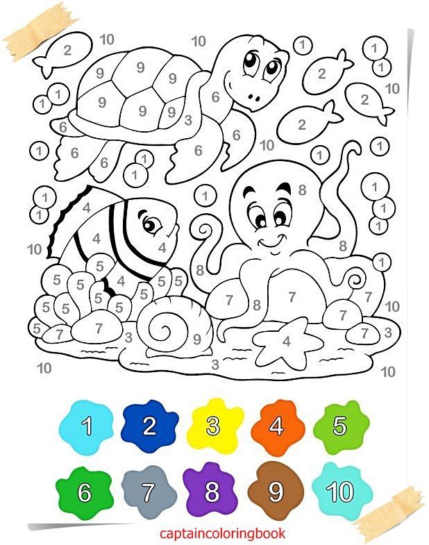 90 Printable Free Coloring By Numbers 54