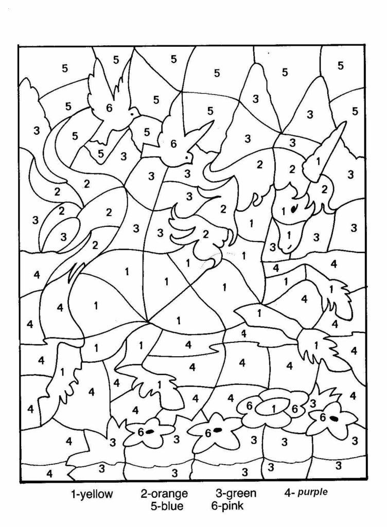 90 Printable Free Coloring By Numbers 55