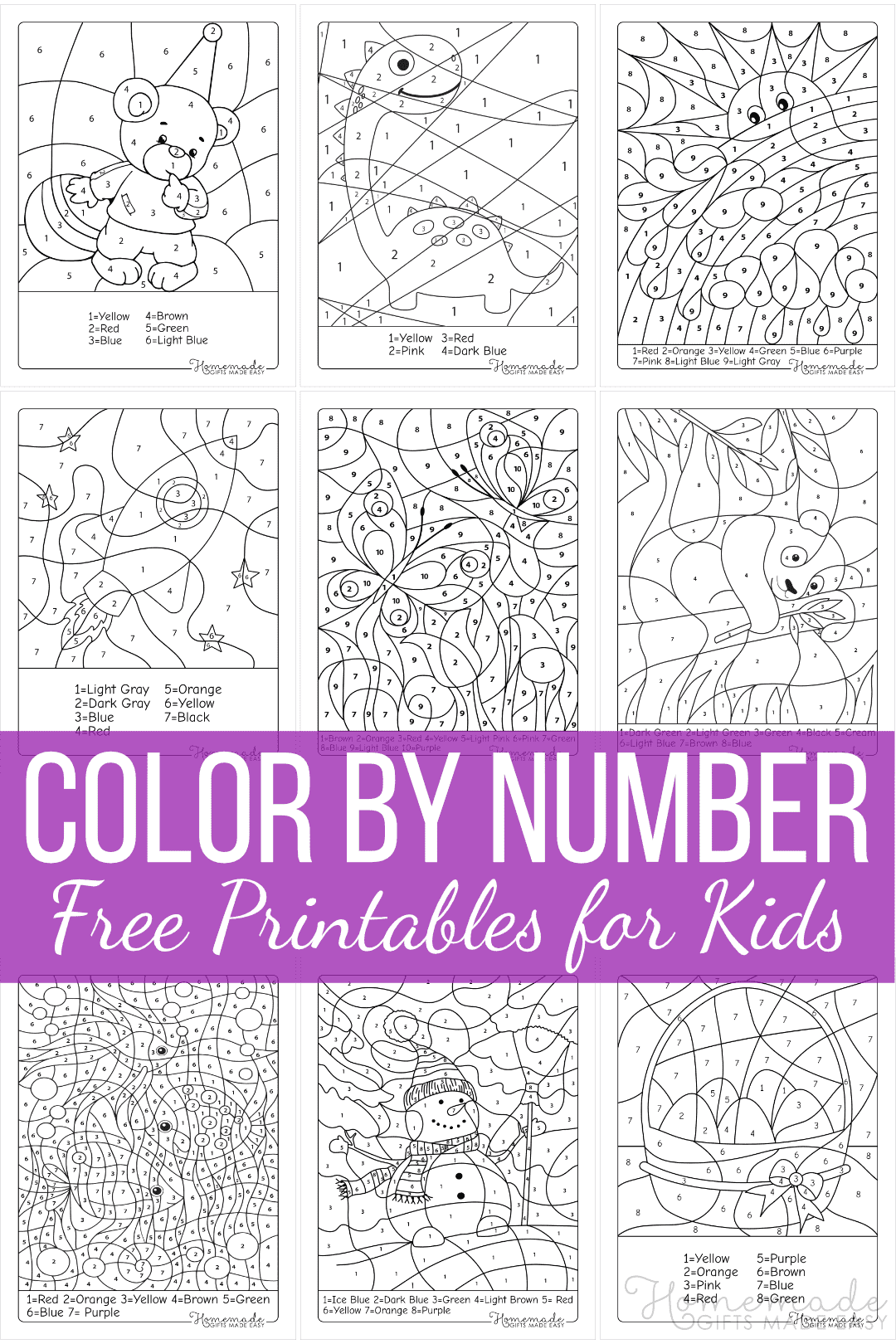 90 Printable Free Coloring By Numbers 60