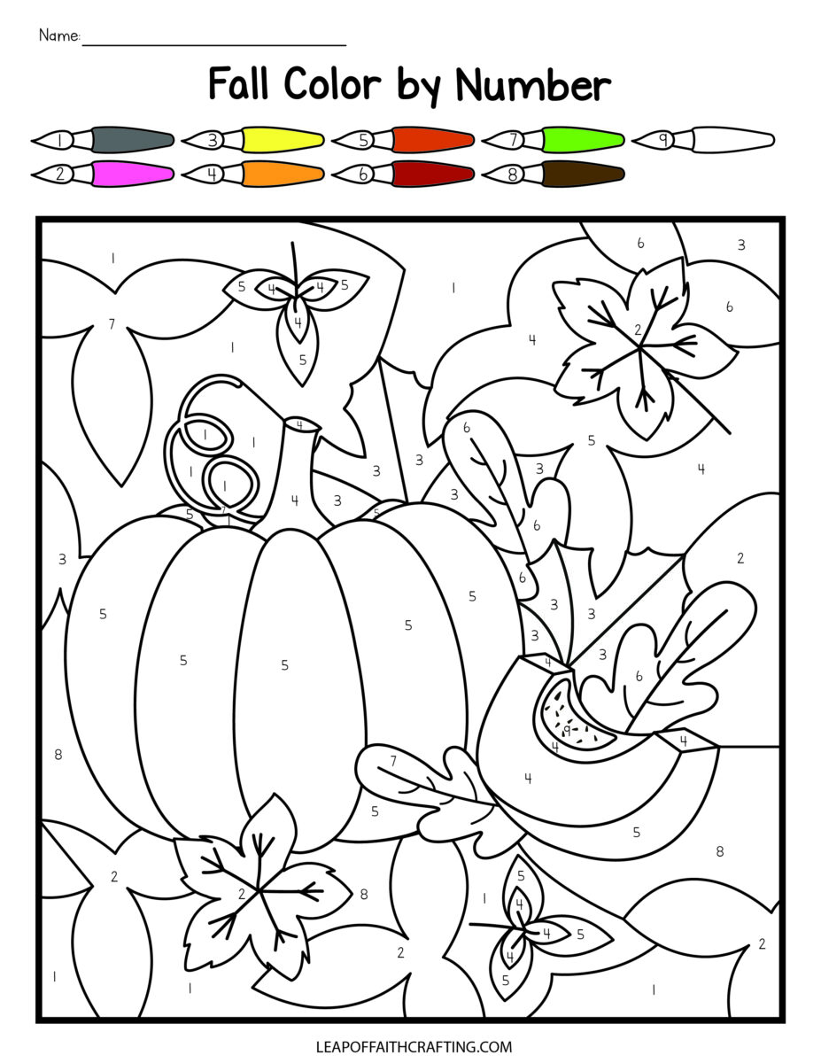 90 Printable Free Coloring By Numbers 7