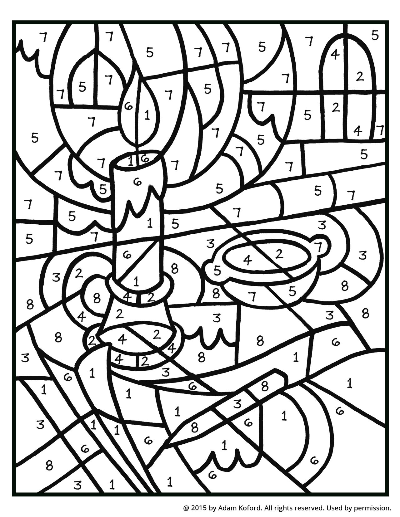 90 Printable Free Coloring By Numbers 79