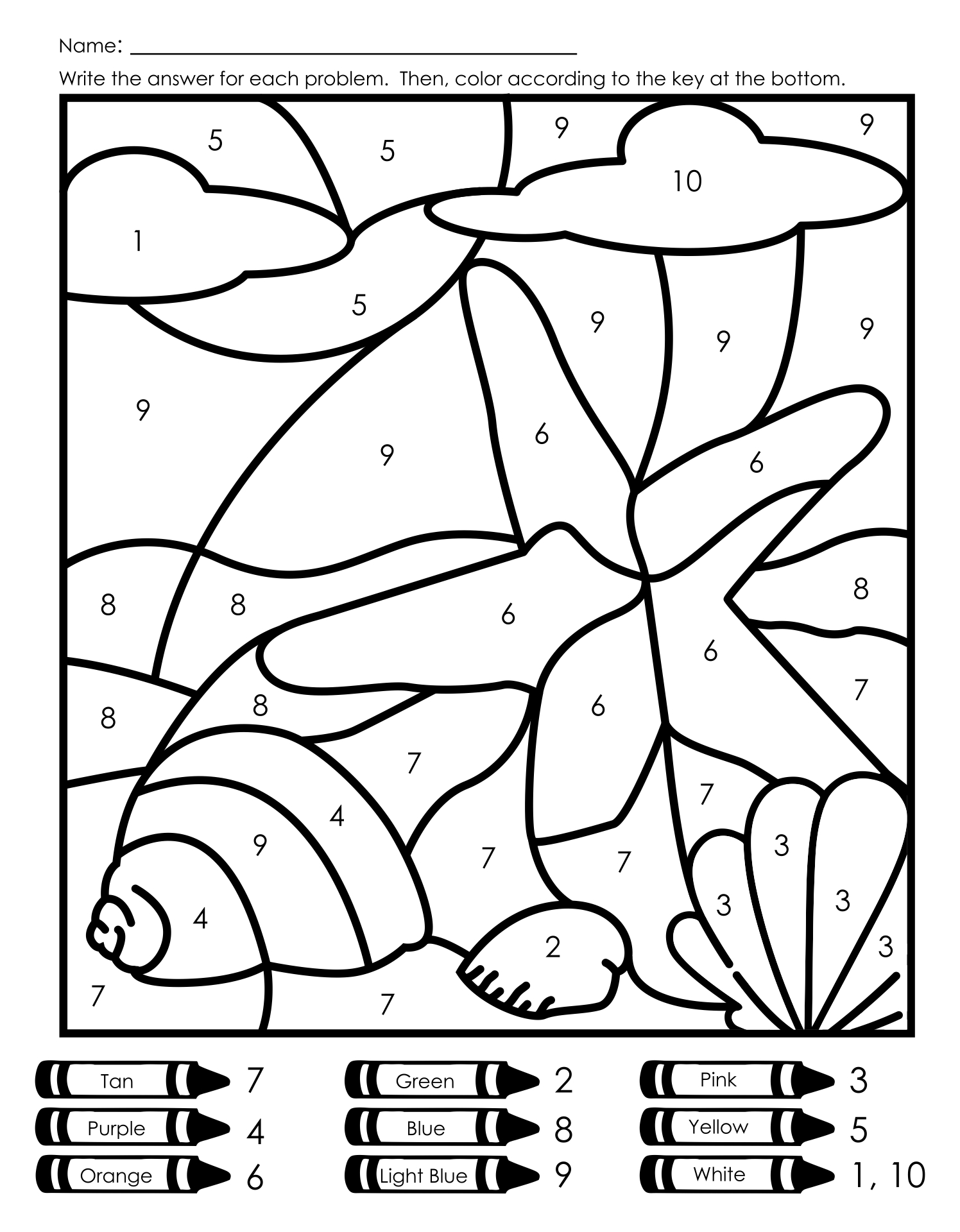 90 Printable Free Coloring By Numbers 88