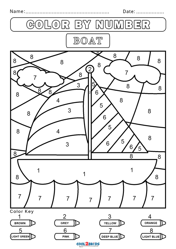 90 Printable Free Coloring By Numbers 91