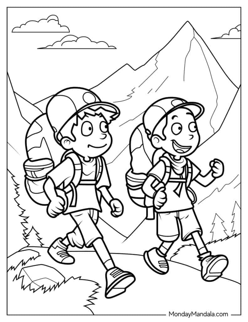 90 Printable Summer Hike Coloring Pages 25